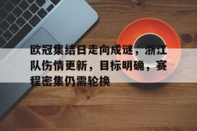 开云网页版中国官网-关于欧冠集结日走向成谜，浙江队伤情更新，目标明确，赛程密集仍需轮换的信息